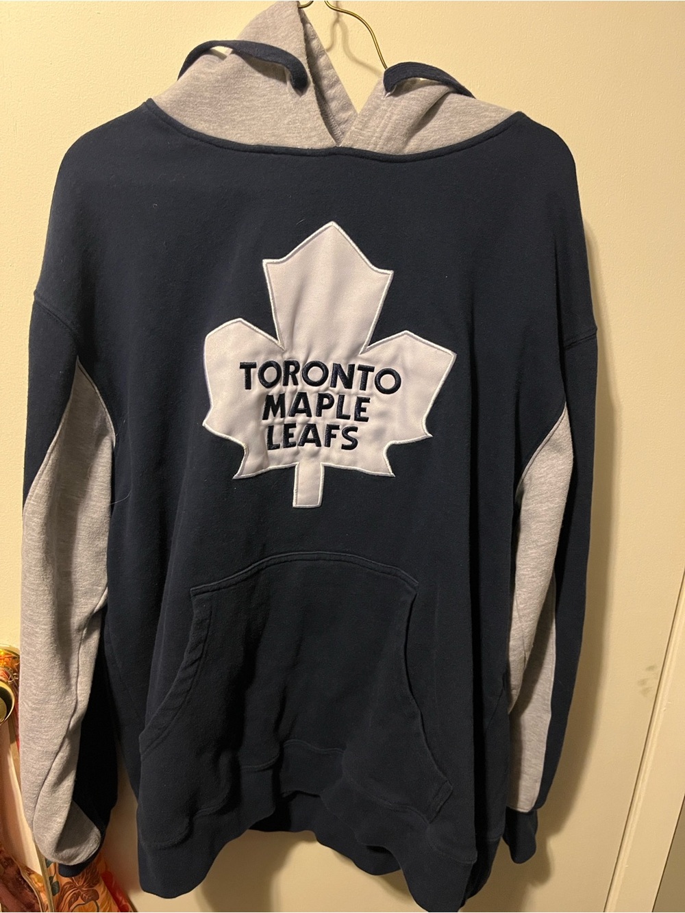 Toronto Maple Leafs Men's Navy and Gray Hoodie